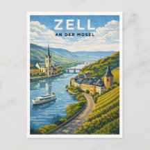 Zell Deutschland Vintage-Reise-Kunst