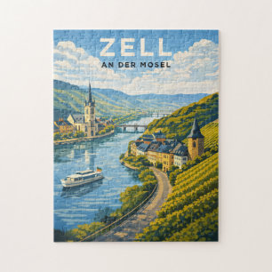 Zell Deutschland Vintage-Reise-Kunst Puzzle