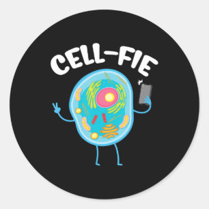 Zell-Fie Zell Fie Science Biologie Lehrer Student. Runder Aufkleber