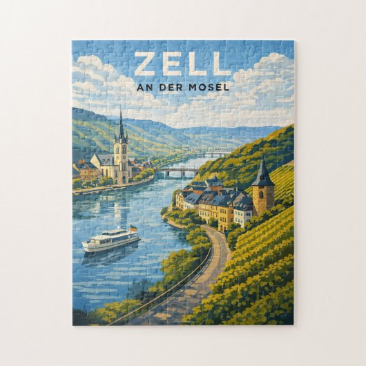 Zell Germany Vintage Travel Art Puzzle (Vertikal)