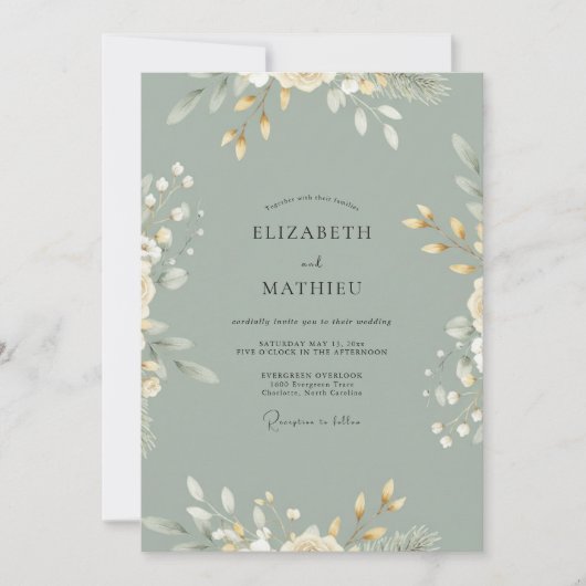 Zelladon-Blatt-Hochzeit Einladung (Vorderseite)