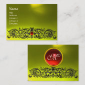 ZELLDRAGONS MONOGRAM TOPAZ, gelber roter Ruby Visitenkarte (Vorne/Hinten)