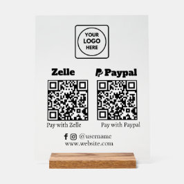 Zelle PayPal | QR-Code-Prüfung zum Bezahlen des Fi Acrylschild