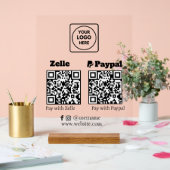 Zelle PayPal | QR-Code-Prüfung zum Bezahlen des Fi Acrylschild (Hochzeit)