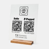 Zelle PayPal | QR-Code-Prüfung zum Bezahlen des Fi Acrylschild (Winkel)