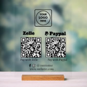Zelle PayPal | QR-Code-Prüfung zum Bezahlen des Fi Acrylschild (Neutral)