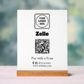 Zelle QR-Code | Kundenspezifisches Firmenlogo für Acrylschild (Neutral)