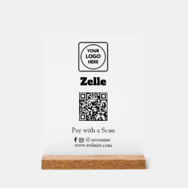 Zelle QR-Code | Kundenspezifisches Firmenlogo für  Acrylschild
