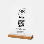 Zelle QR-Code | Kundenspezifisches Firmenlogo für Acrylschild (Winkel)