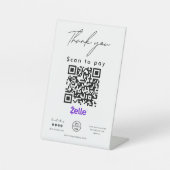 Zelle QR Code Logo Scan to Pay Vielen Dank Sockelschild (Vorderseite)