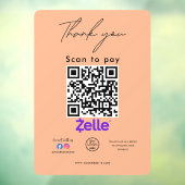 Zelle QR-Code-Logo Vielen Dank Scan to Pay Fensteraufkleber (Blatt 3)