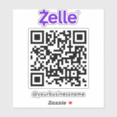Zelle QR Code Payment Scan zu bezahlen weiß Aufkleber (Blatt)