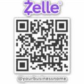 Zelle QR Code Payment Scan zu bezahlen weiß Aufkleber (Vorderseite)