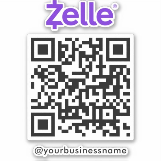 Zelle QR Code Payment Scan zu bezahlen weiß Aufkleber (Vorderseite)