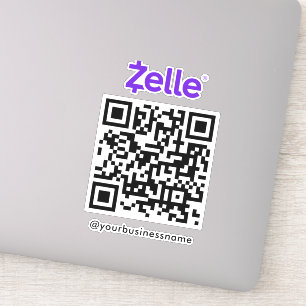 Zelle QR Code Payment Scan zu bezahlen weiß Aufkleber