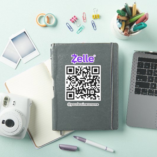 Zelle QR Code Payment Scan zu bezahlen weiß Aufkleber (iPad Hülle)