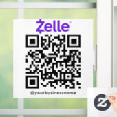 Zelle QR Code Payment Scan zu bezahlen weiß Fensteraufkleber (Zuhause)