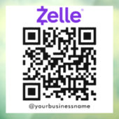 Zelle QR Code Payment Scan zu bezahlen weiß Fensteraufkleber (Blatt 3)