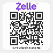 Zelle QR Code Payment Scan zu bezahlen weiß Quadratischer Aufkleber (Vorderseite)