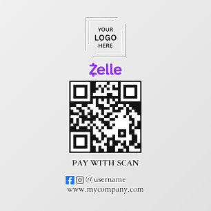 Zelle QR-Code-Scan-to-Pay-Fensteraufkleber Fensteraufkleber