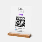 Zelle QR-Code-Scan zum Bezahlen Acryl Geschäftssch Acrylschild (Winkel)