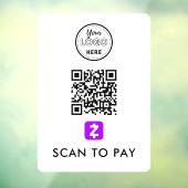 Zelle QR Code Scan zur Bezahlung moderner Logos We Fensteraufkleber (Blatt 3)