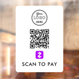 Zelle QR Code Scan zur Bezahlung moderner Logos We Fensteraufkleber