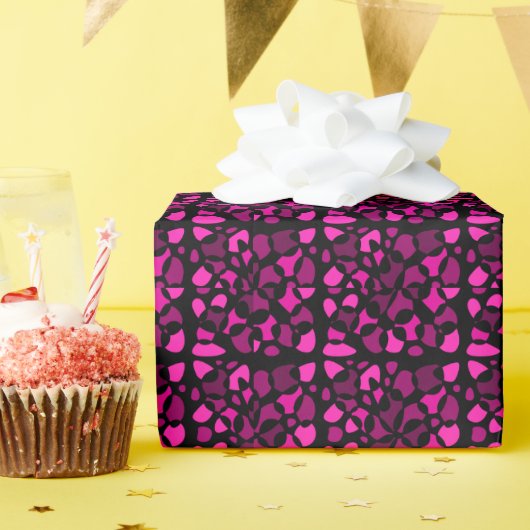 Zellen Abstraktion Black Magenta Fuchsia Gradient Geschenkpapier (Geburtstagsparty)