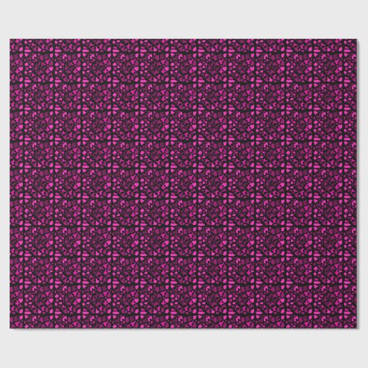 Zellen Abstraktion Black Magenta Fuchsia Gradient Geschenkpapier (Flach)