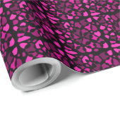 Zellen Abstraktion Black Magenta Fuchsia Gradient Geschenkpapier (Rolleneckpunkt)