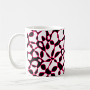 Zellen Abstraktion Schwarz-weiß Hot Pink Kaffeetasse