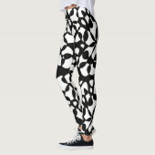 Zellen Abstraktion Schwarz-weiß Leggings (Links)