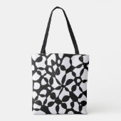Zellen Abstraktion Schwarz-weiß Tasche (Rückseite)
