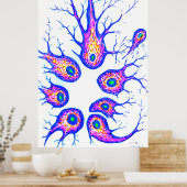 Zellen der Sepia-Kartillage Poster (Küche)