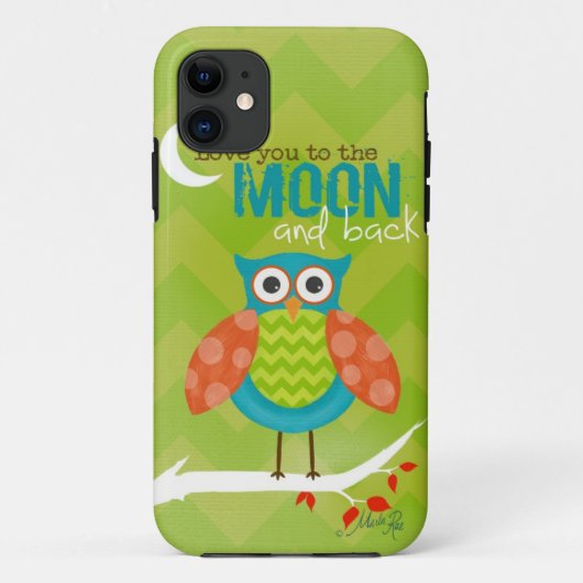 Zellen-Telefon-Abdeckung/Liebe Sie zur Mond ~ Eule Case-Mate iPhone Hülle (Rückseite)