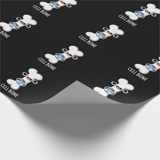 Zellenknochen Funny Cell Phone Pub Dark BG Geschenkpapier (Ecke)