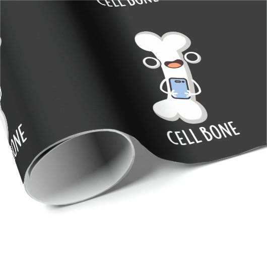 Zellenknochen Funny Cell Phone Pub Dark BG Geschenkpapier (Rolleneckpunkt)