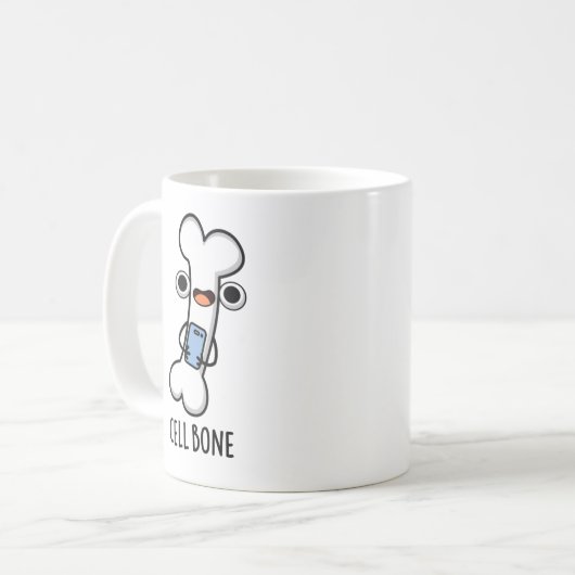 Zellenknochen-Funny-Handy-Puff Kaffeetasse (Vorderseite Links)