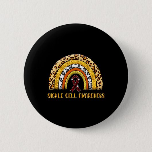 Zellenkrieger der Leoparden-Regenbogen-Sichel Button (Vorderseite)