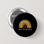Zellenkrieger der Leoparden-Regenbogen-Sichel Button (Vorne & Hinten)