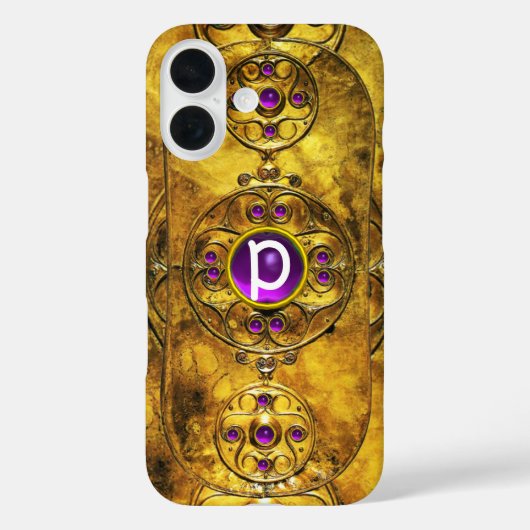 ZELLENKRIEGSSCHIEDE LILA AMETHYST GEM MONOGRAMM Case-Mate iPhone HÜLLE (Rückseite)
