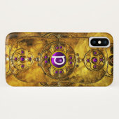 ZELLENKRIEGSSCHIEDE LILA AMETHYST GEM MONOGRAMM Case-Mate iPhone HÜLLE (Rückseite (Horizontal))