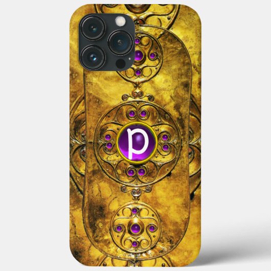 ZELLENKRIEGSSCHIEDE LILA AMETHYST GEM MONOGRAMM Case-Mate iPhone HÜLLE (Rückseite)