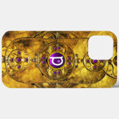 ZELLENKRIEGSSCHIEDE LILA AMETHYST GEM MONOGRAMM Case-Mate iPhone HÜLLE (Rückseite (Horizontal))