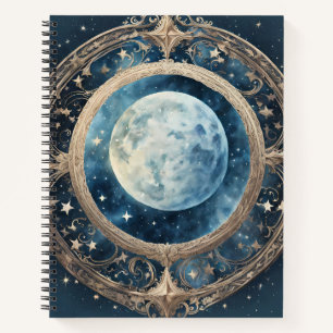 ZELLESTIAL VOLLBLUE MOON MIT GOLD GRENZE NOTIZBLOCK