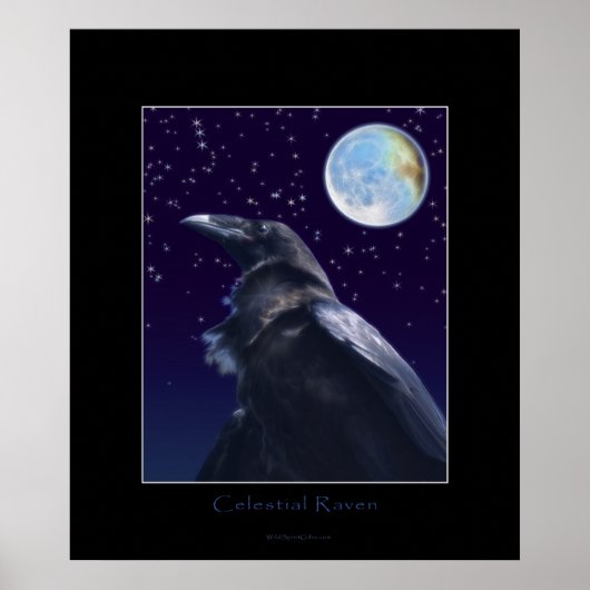 ZELLESTIL RAVEN & MOON Art Print Poster (Vorne)