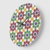 Zellige Muster marokkanische Keramik Kunst Traditi Große Wanduhr (Winkel)