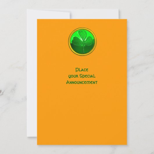 ZELLISCHES HERZ MIT KLEEBLATT ST PATRICK'S DAY PAR EINLADUNG (Rückseite)