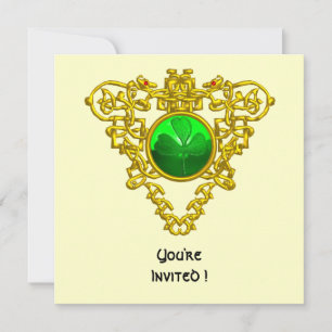 ZELLISCHES HERZ MIT KLEEBLATT ST PATRICK'S DAY PAR EINLADUNG