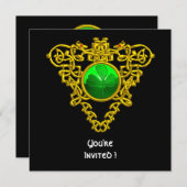 ZELLISCHES HERZ MIT KLEEBLATT ST PATRICK'S DAY PAR EINLADUNG (Vorne/Hinten)